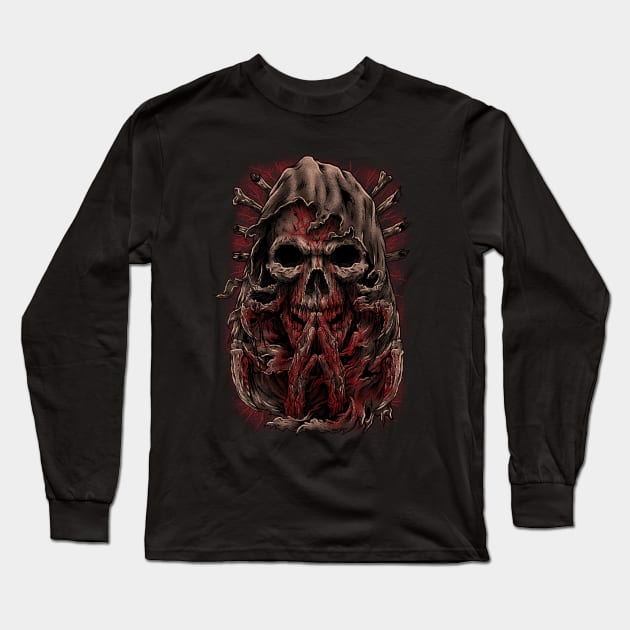 Grim Reaper Long Sleeve T-Shirt by Johanrahadi